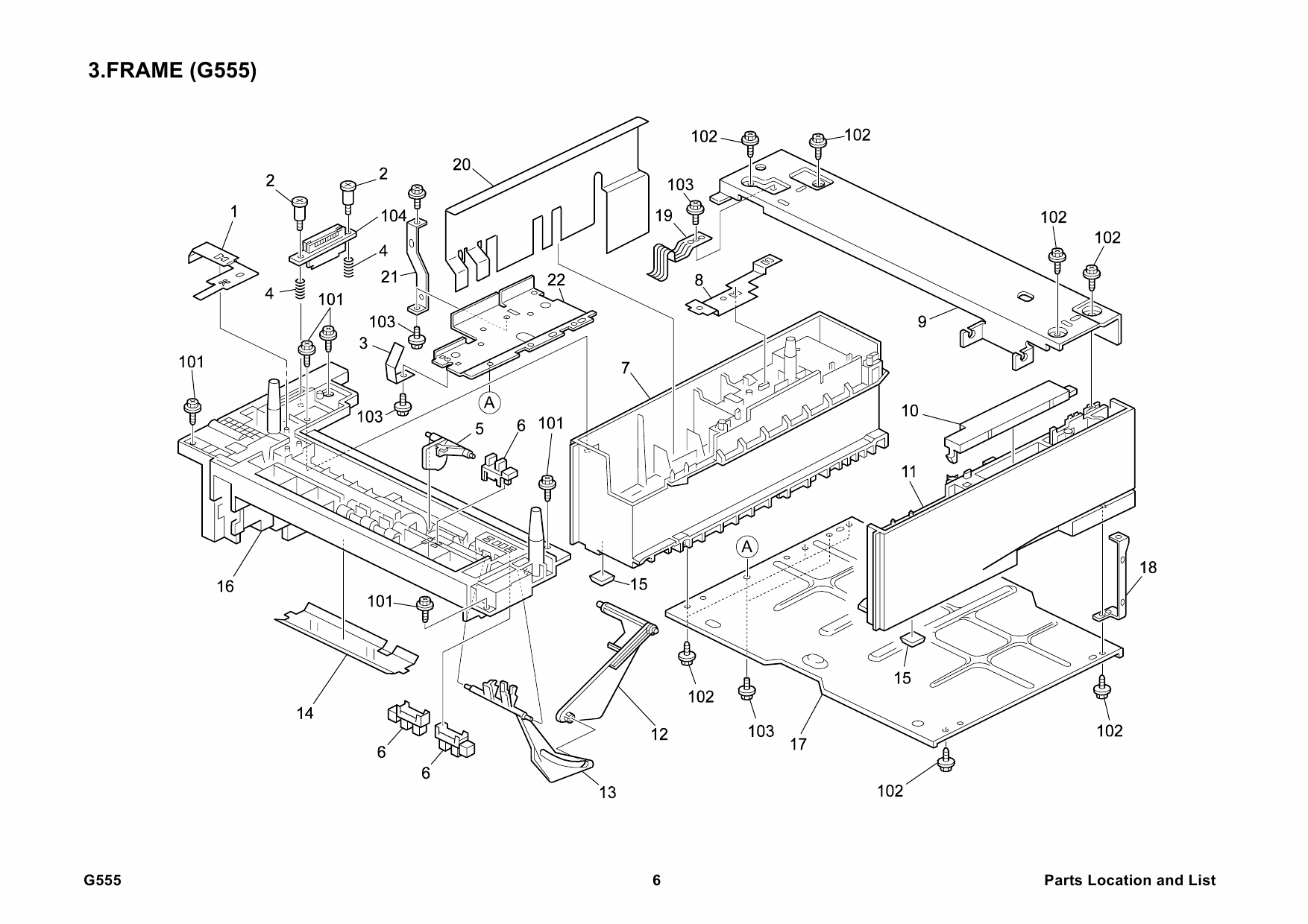 RICOH Options G555 PAPER-FEED-UNIT-TYPE-2600 Parts Catalog PDF download-3